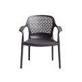 Modern Black Plastic Chair with Geometric Cutout Design